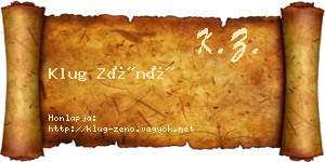 Klug Zénó névjegykártya